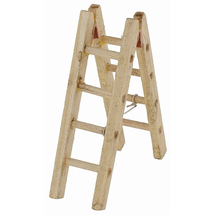 Escalera de madera plegable de 2,5x8 cm de altura para belén.