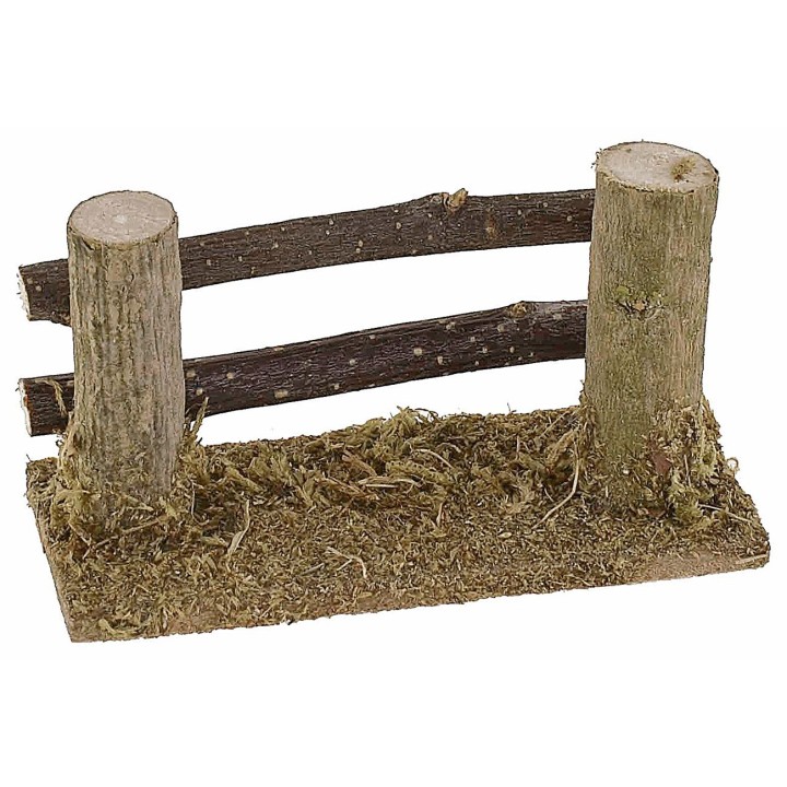 Valla de madera con 2 postes de 8x3,5x4,5 cm de altura para