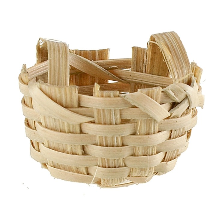Cesta de mimbre con asas cm ø 2,2x1,7 h accesorios para belén