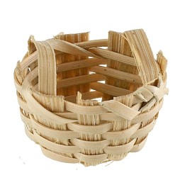 Cestino in vimini con manici cm ø 2,2x1,7 h minuterie presepe