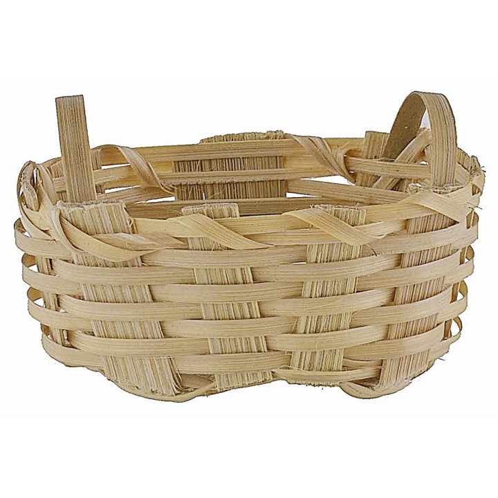 Oval wicker basket with handles 5.7x3.9x3.3 cm, nativity