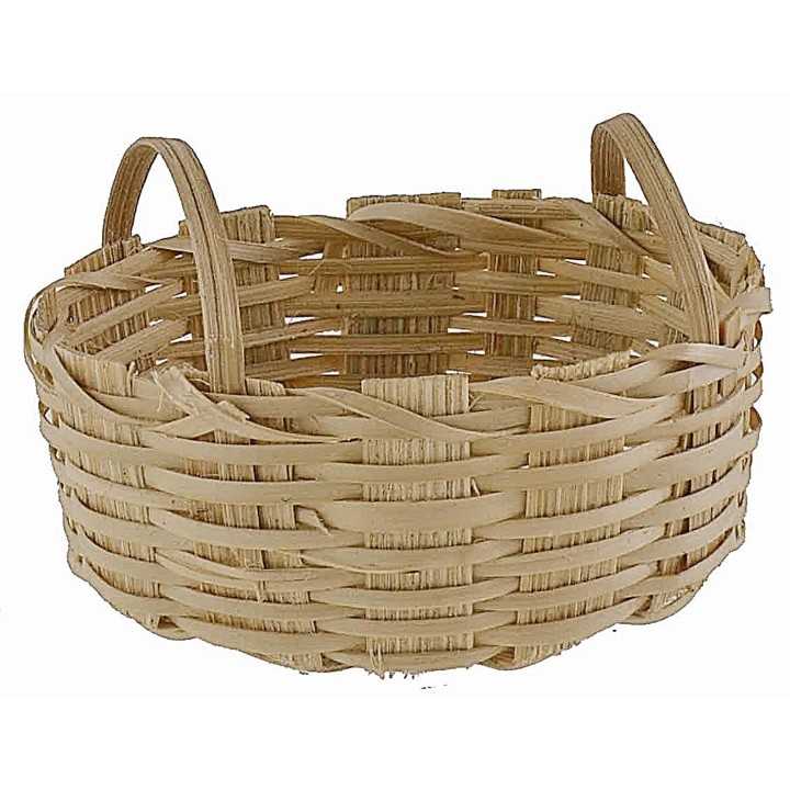 Oval wicker basket with handles 5x3.7x3.1 cm h nativity