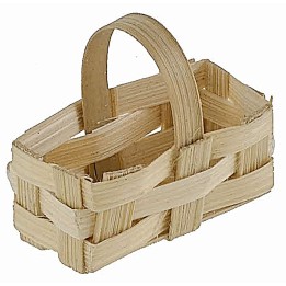 Rectangular wicker basket with handle 3.1x1.7x2.7 cm h nativity