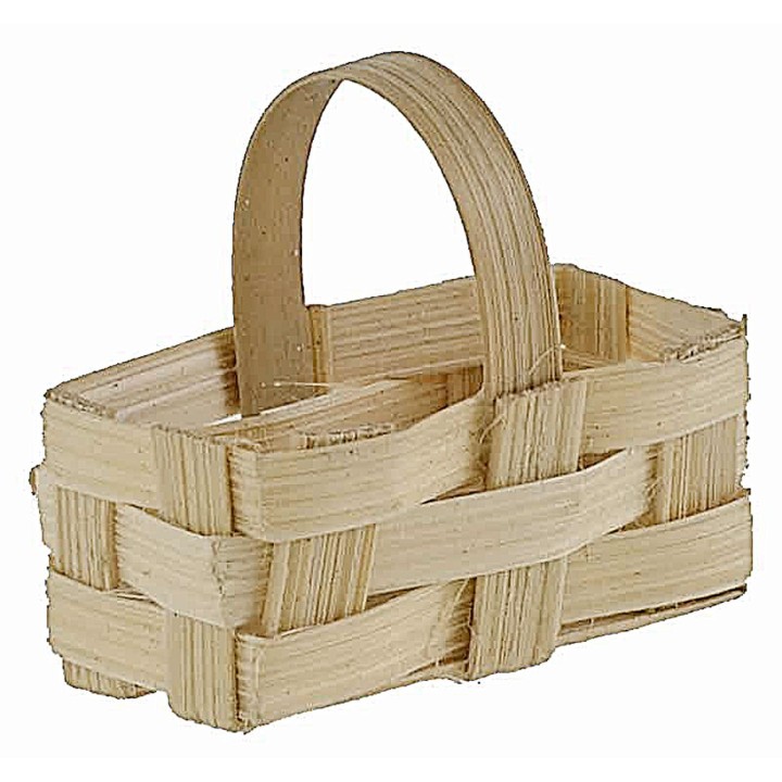 Rectangular wicker basket with handle 3.1x1.7x2.7 cm h nativity