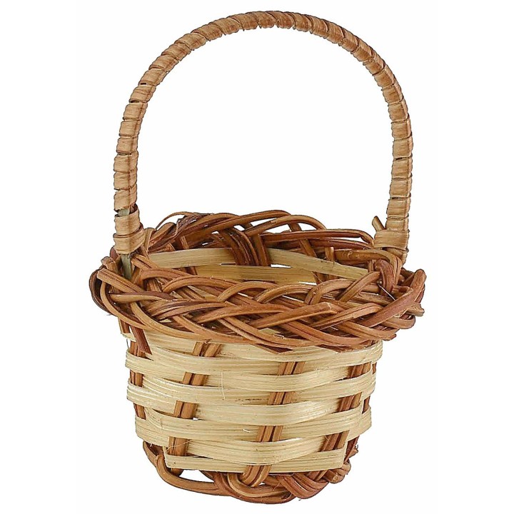 Wicker basket with handle cm ø 5.5x8 h nativity accessories