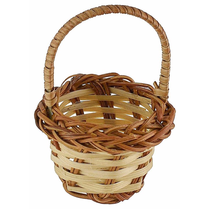 Wicker basket with handle cm ø 5.5x8 h nativity accessories