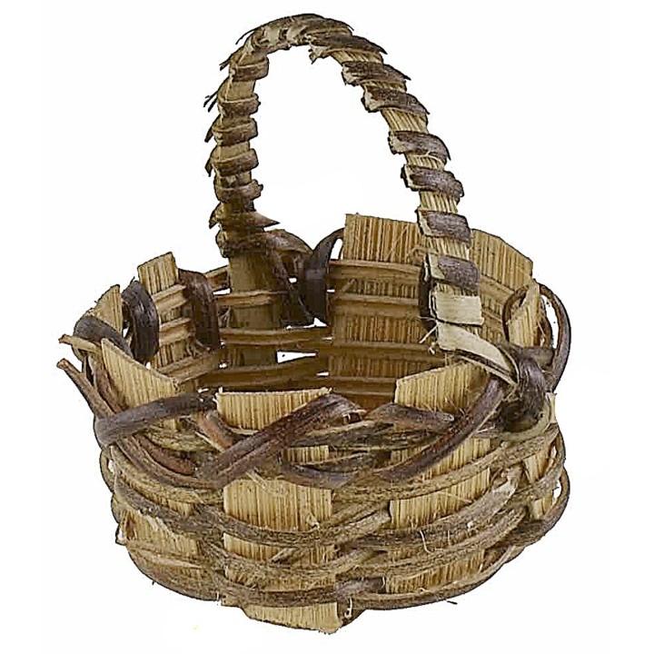Dark wicker basket with handle ø 4.5 cm minutiae nativity scene