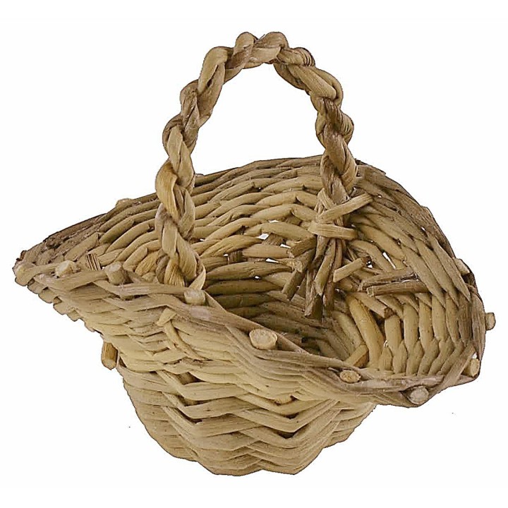 Cesta con borde y asa cm 5,5x4x4,5 h miniaturas para belén