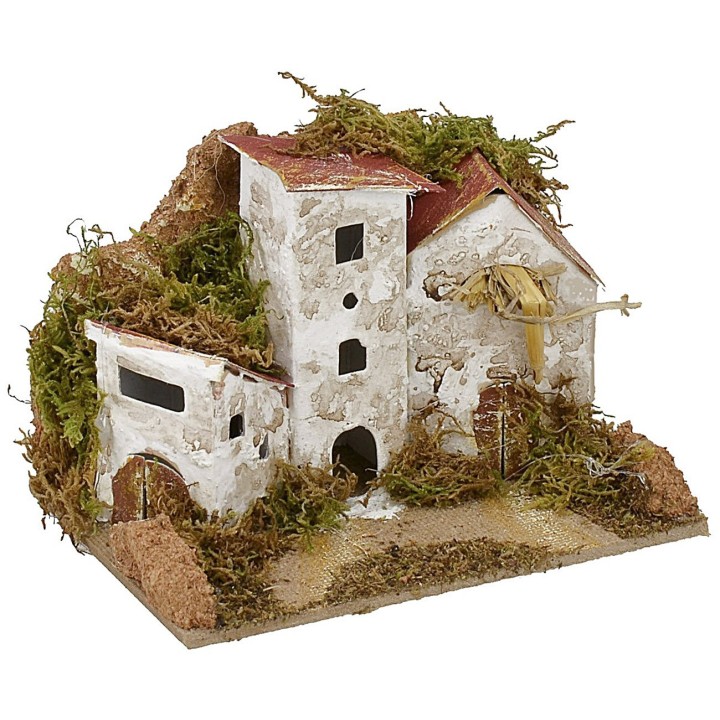 Set of 6 groups of nativity scene houses 15x10.5x10 cm h