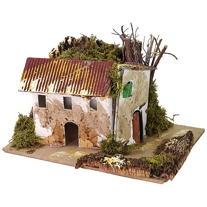 Set of 6 groups of nativity scene houses 15x10.5x10 cm h