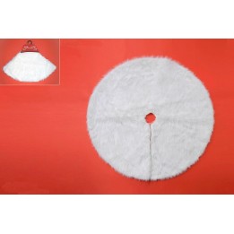 Alfombra de piel blanca ø 100 cm para cubrir el árbol de Navidad