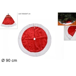 Alfombra de piel roja con borde blanco ø 90 cm para cubrir