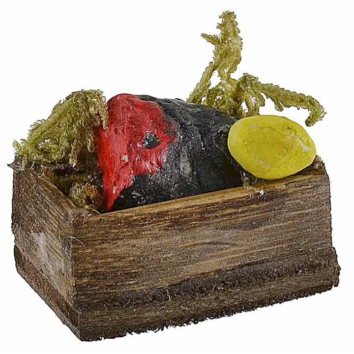 Wooden box with swordfish 3x2.1x1.4 cm h
