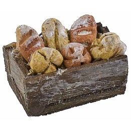 Caja de madera con pan cm 3x1,8x1,4 h