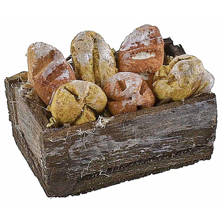 Caja de madera con pan cm 3x1,8x1,4 h