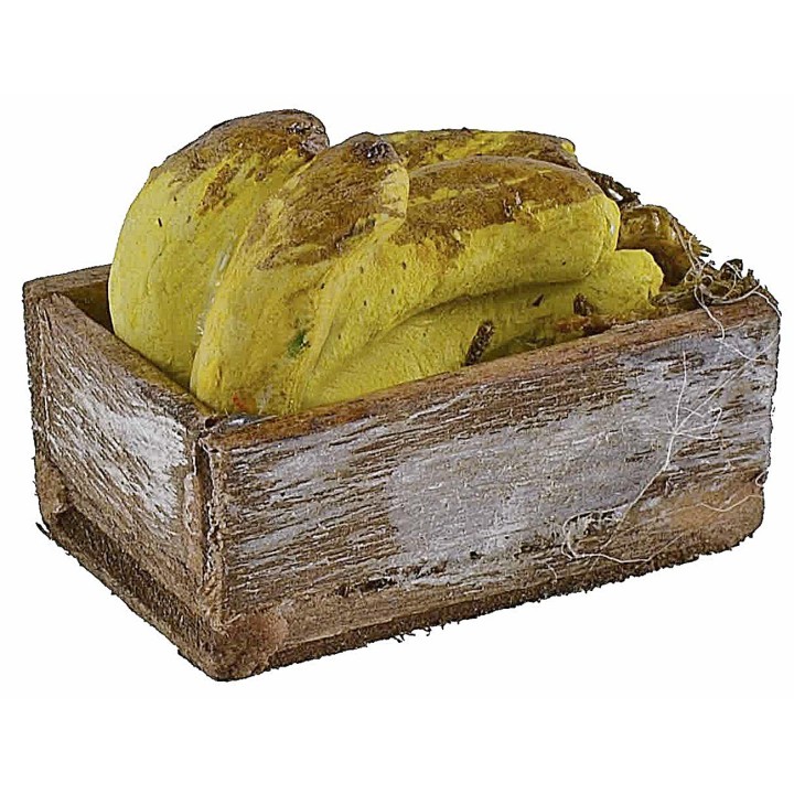 Caja de madera con plátanos cm 3,3x2,1x1,4 h
