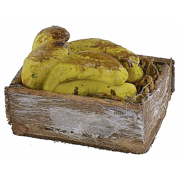 Wooden box with bananas 3.3x2.1x1.4 cm h