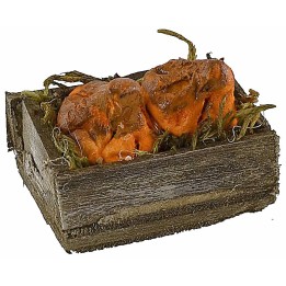 Caja de madera con calabazas de 3,2x2,1x1,4 cm h