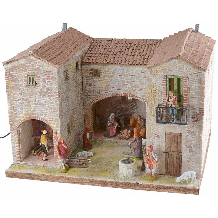 Casolare stuccato con forno funzionante illuminato completo di