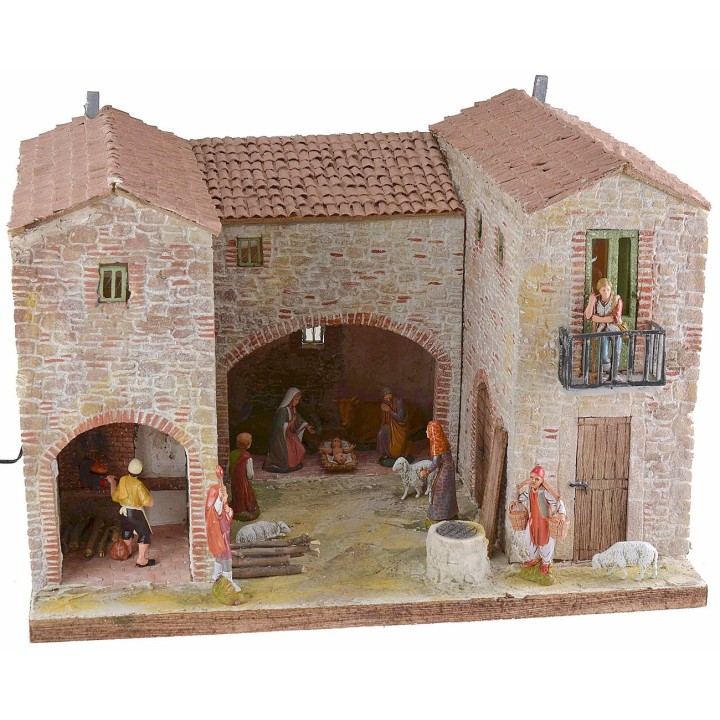 Casolare stuccato con forno funzionante illuminato completo di