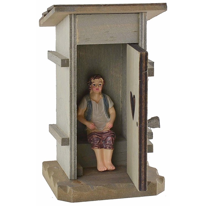 Letrina de madera para belén cm 7x6x12 h