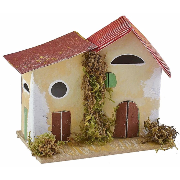 Set of 6 groups of nativity scene houses 10x6.5x5-11 cm h