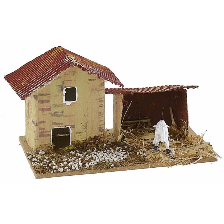 Conjunto de 6 grupos de casitas para belén de 10x6,5x5-11 cm de