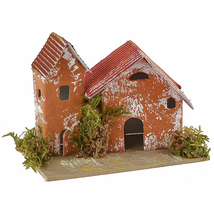 Set 6 gruppi di casette per presepe cm 10x6,5x5-11 h