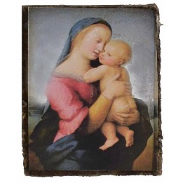 Quadro con icona Madonna con bambino cm 3,2x4 h