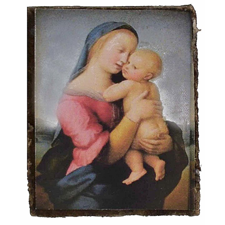 Cuadro con icono de la Virgen con niño cm 3,2x4 h