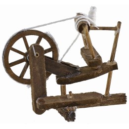 Wooden spinning wheel 10x3x7.2 cm h