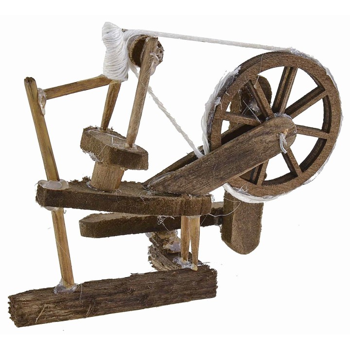 Wooden spinning wheel 10x3x7.2 cm h