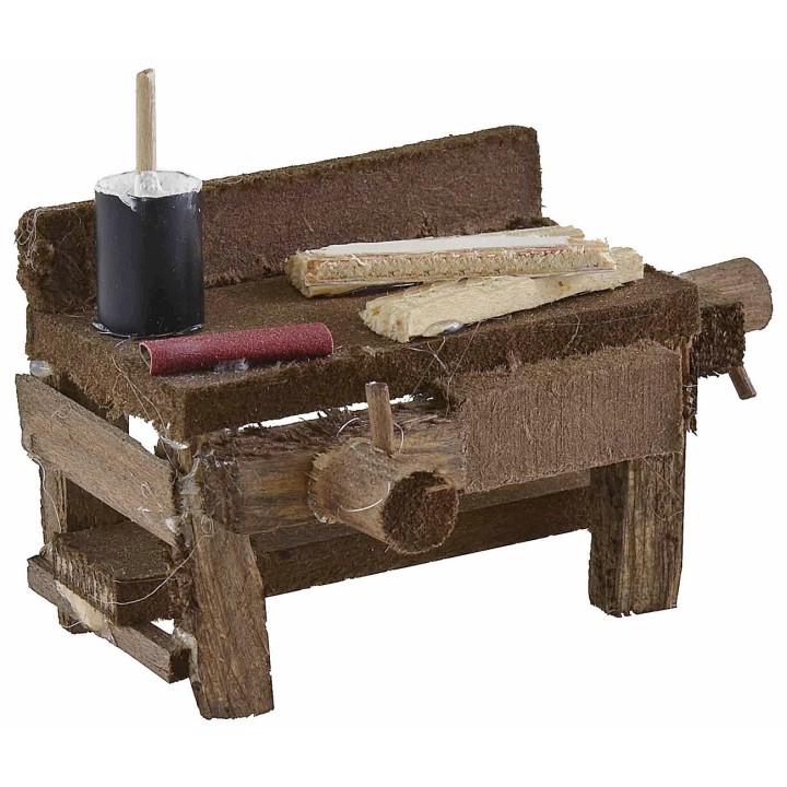 Banco da lavoro falegname cm 6x4x3,5 h per statue da 8 cm