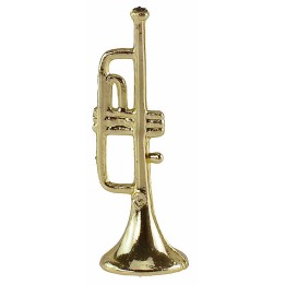 Gold colored trumpet 3.8 cm h