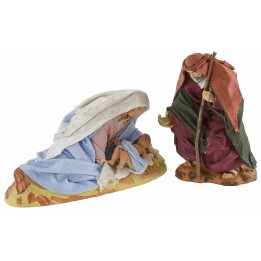 Natividad serie 12 cm en terracota y tela con Virgen María