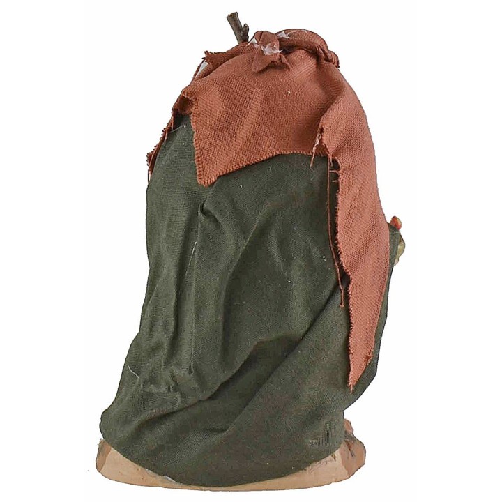 Nativity series 12 cm in terracotta and fabric with reclining