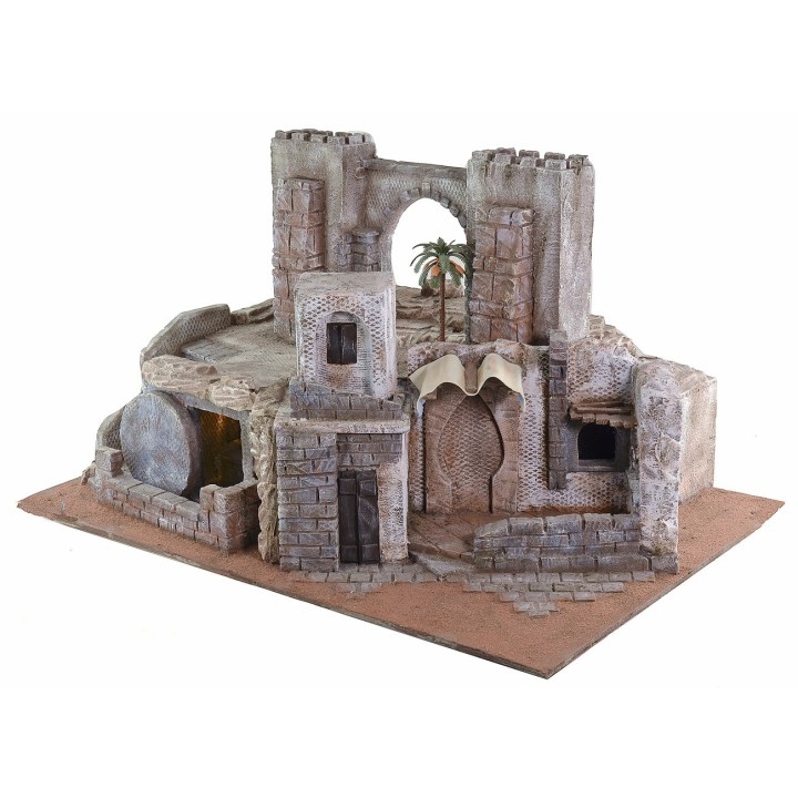 Belén de Pascua iluminado de 75x52x42,5 cm h