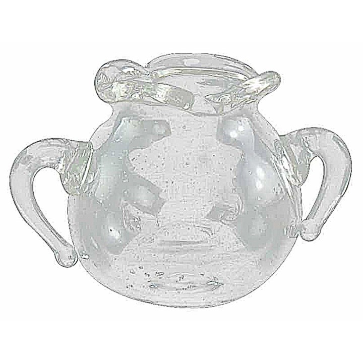 Transparent glass jar 1.7 cm h