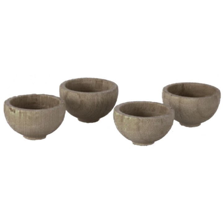 Set of 4 wooden bowls ø 1,4 cm
