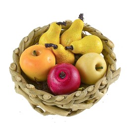 Cesta de mimbre ø 3 cm con fruta