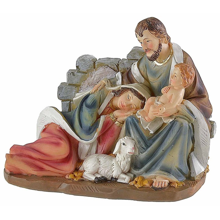 Grupo Natividad en resina con Virgen acostada cm 11x5,5x8,8 h