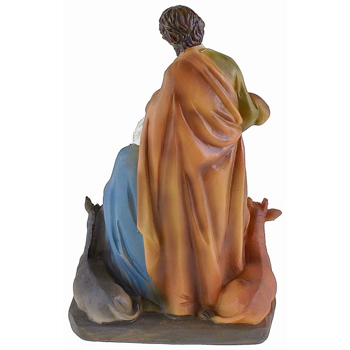 Natividad de resina con buey y burro de 13x9x20,5 cm h
