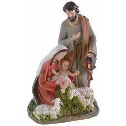 Natività in resina con pecore cm 14,5x9x22,5 h