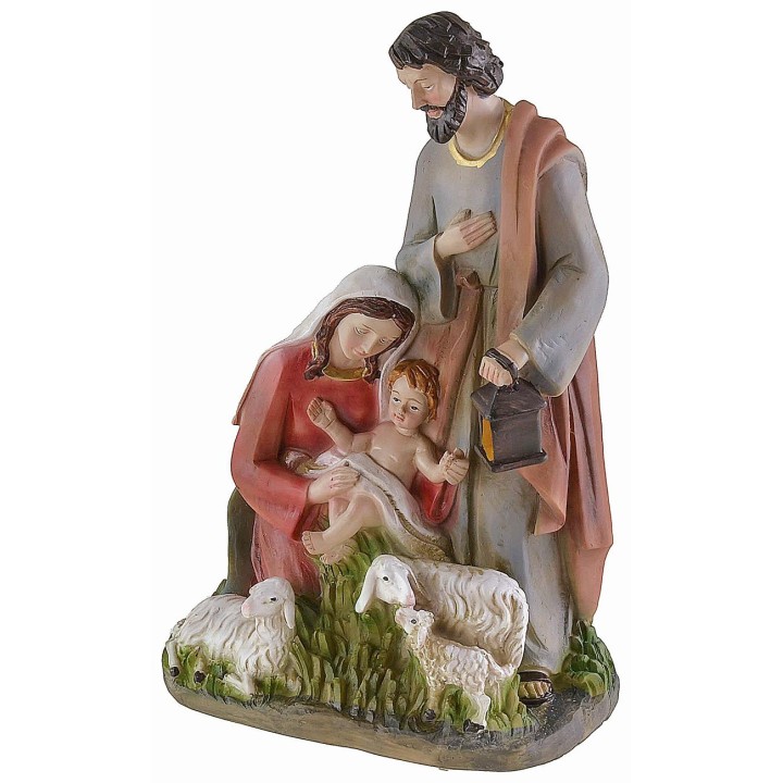 Natività in resina con pecore cm 14,5x9x22,5 h