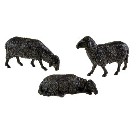 Conjunto de 3 ovejas negras Landi Moranduzzo para estatuas de