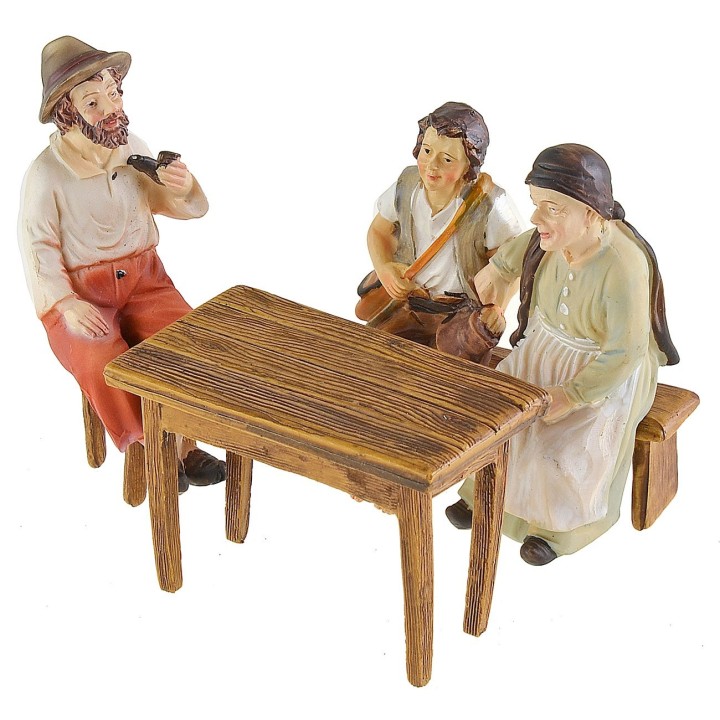 Landi Moranduzzo table with bench and stool for 10 cm figurines
