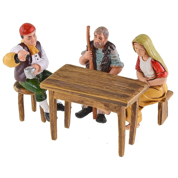 Landi Moranduzzo table with bench and stool for 10 cm figurines