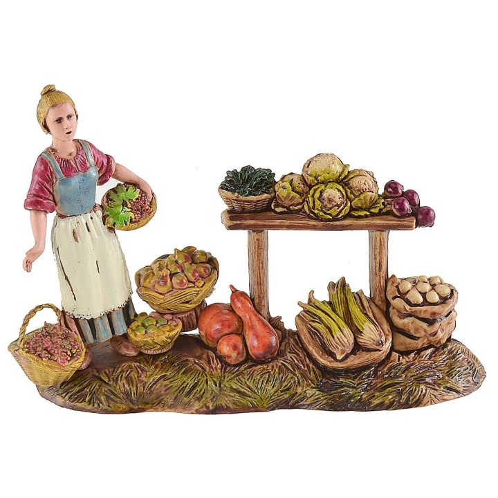 Banco fruttivendola Landi Moranduzzo per statuine 10 cm