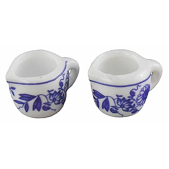 Set 2 bricchi in ceramica h 1,1 cm minuterie presepe