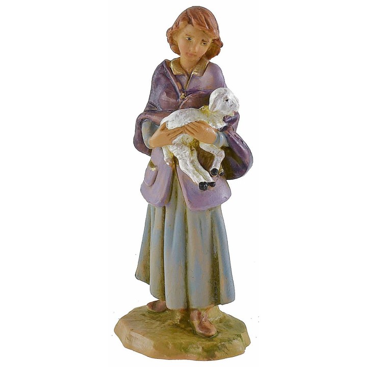 Pastorcilla con cordero en brazos 9,5 cm Fontanini